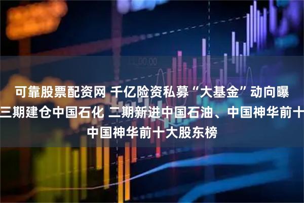 可靠股票配资网 千亿险资私募“大基金”动向曝光：鸿鹄三期建仓中国石化 二期新进中国石油、中国神华前十大股东榜